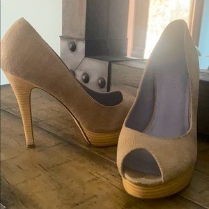 Cole Haan with Nike Air peep toe pumps